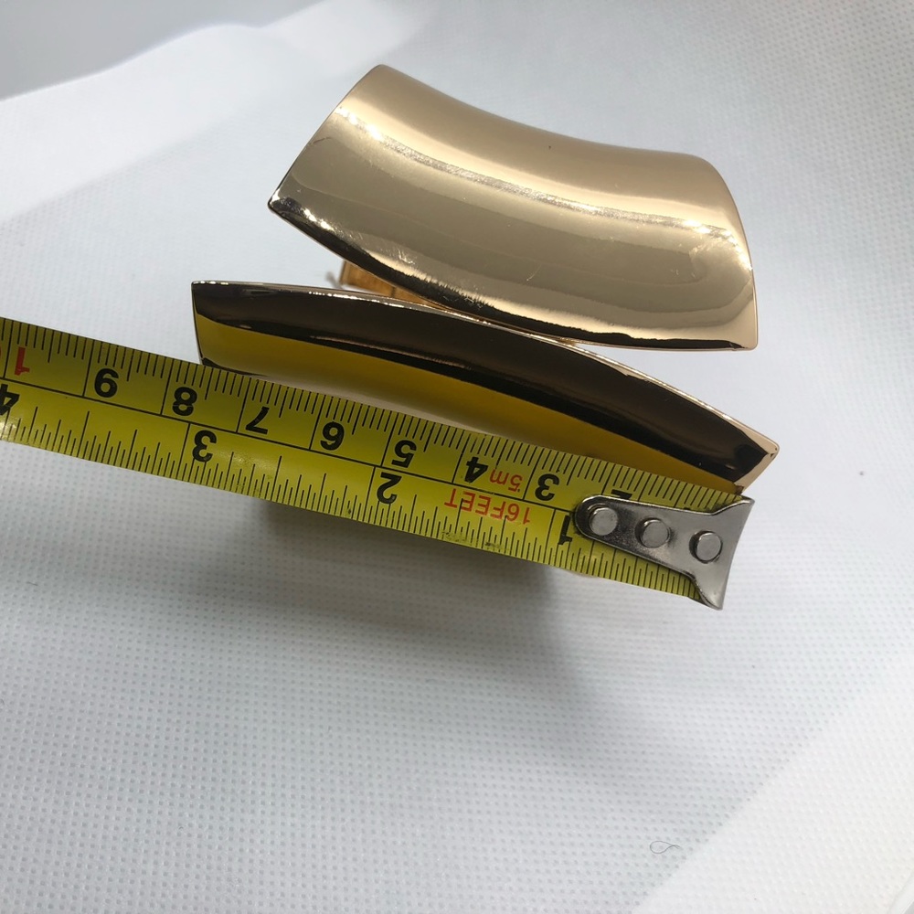 Oversized gold plated geometric arm wrist cuff bracelet bangle new - Picture 11 of 12